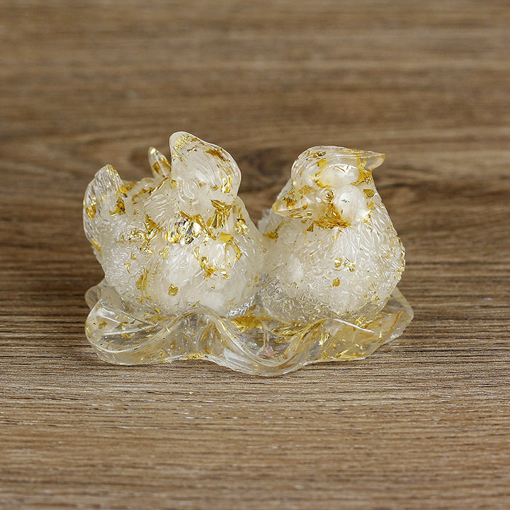 Ornements de colle en cristal mignon de canard mandarine Olivenorma Décoration en pierres précieuses