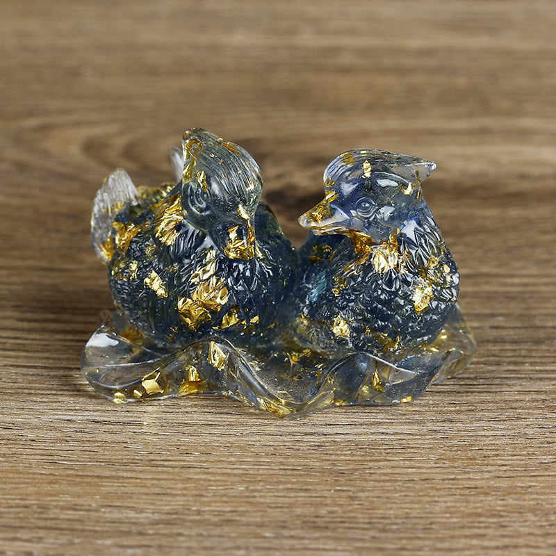 Ornements de colle en cristal mignon de canard mandarine Olivenorma Décoration en pierres précieuses