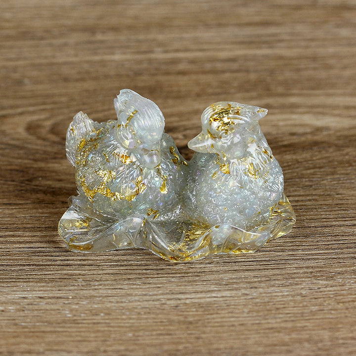 Ornements de colle en cristal mignon de canard mandarine Olivenorma Décoration en pierres précieuses