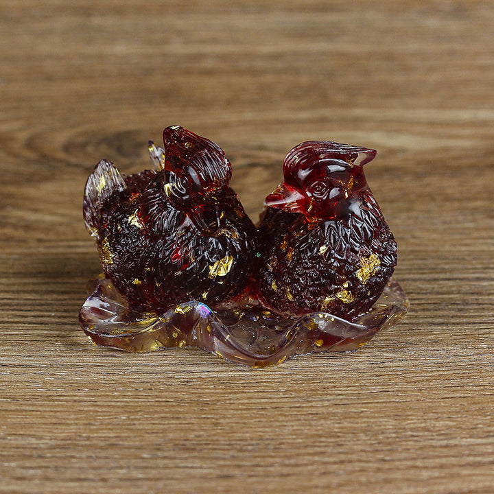 Ornements de colle en cristal mignon de canard mandarine Olivenorma Décoration en pierres précieuses