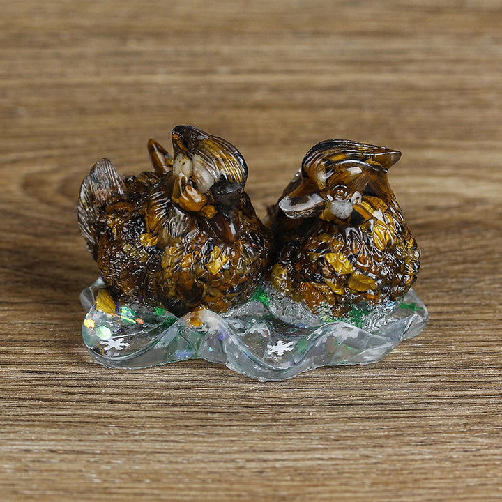 Ornements de colle en cristal mignon de canard mandarine Olivenorma Décoration en pierres précieuses