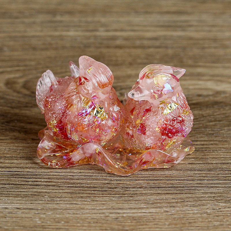 Ornements de colle en cristal mignon de canard mandarine Olivenorma Décoration en pierres précieuses
