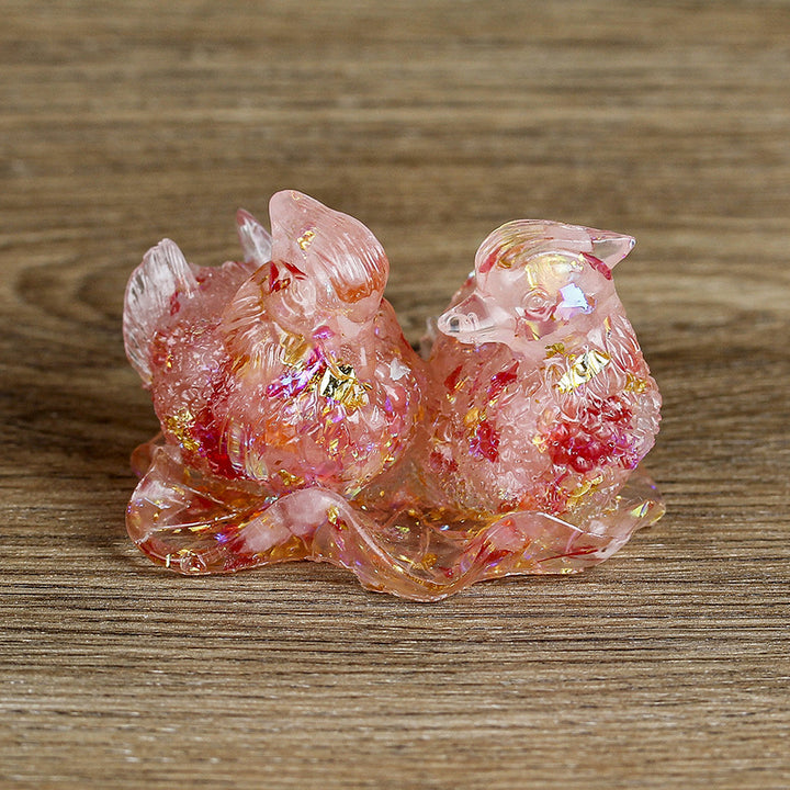 Ornements de colle en cristal mignon de canard mandarine Olivenorma Décoration en pierres précieuses