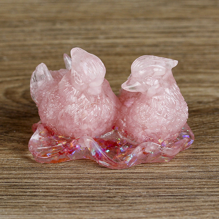 Ornements de colle en cristal mignon de canard mandarine Olivenorma Décoration en pierres précieuses