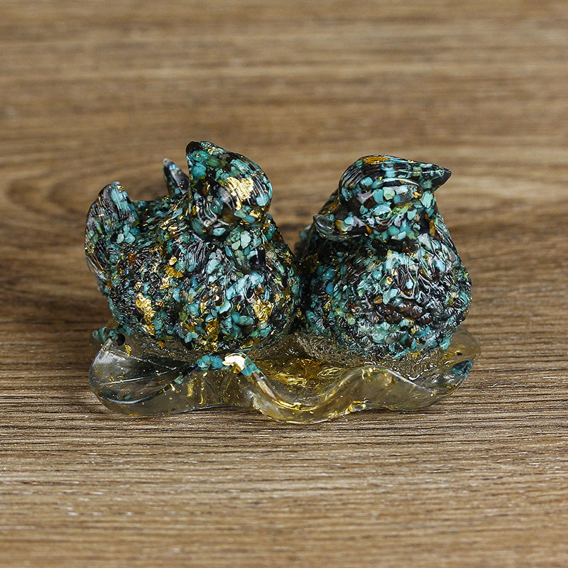 Ornements de colle en cristal mignon de canard mandarine Olivenorma Décoration en pierres précieuses