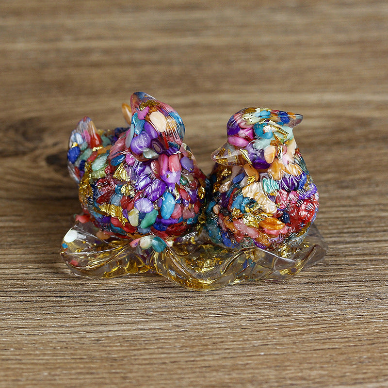 Ornements de colle en cristal mignon de canard mandarine Olivenorma Décoration en pierres précieuses