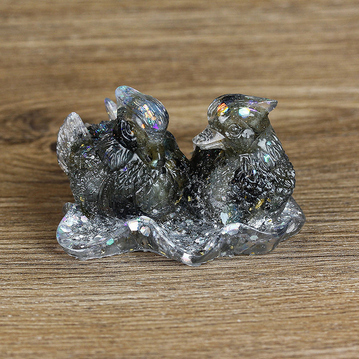 Ornements de colle en cristal mignon de canard mandarine Olivenorma Décoration en pierres précieuses