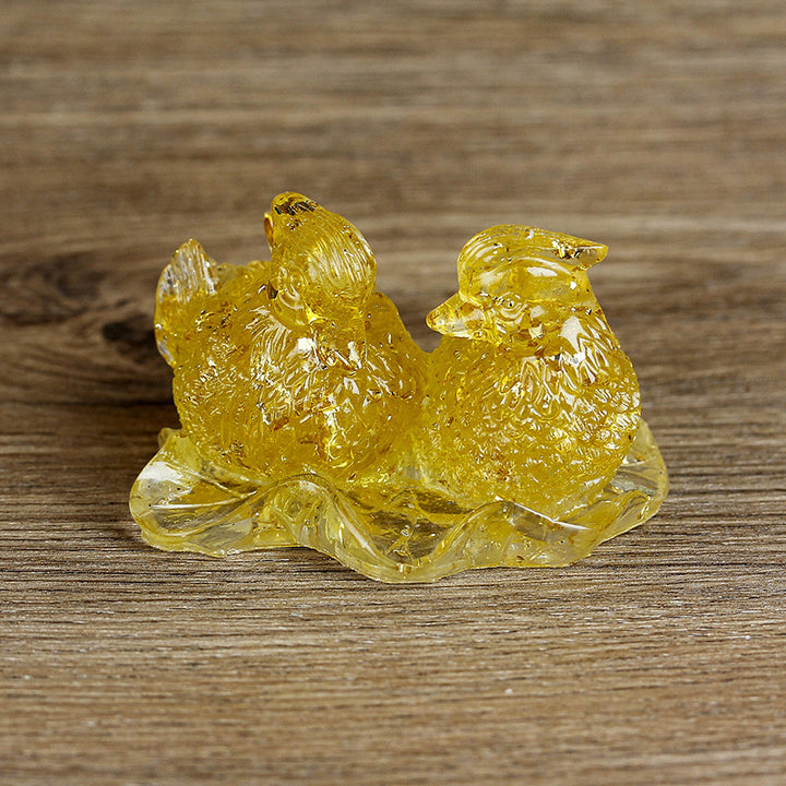Ornements de colle en cristal mignon de canard mandarine Olivenorma Décoration en pierres précieuses