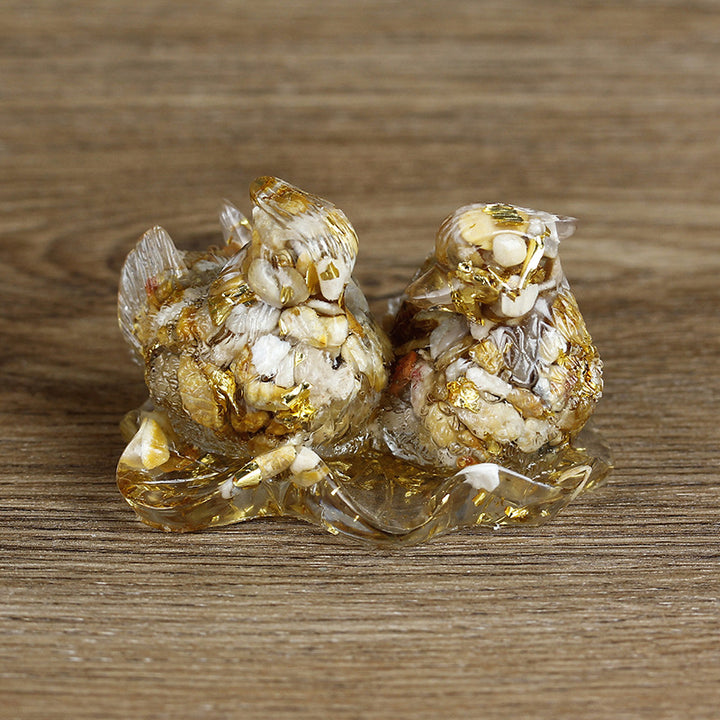 Ornements de colle en cristal mignon de canard mandarine Olivenorma Décoration en pierres précieuses