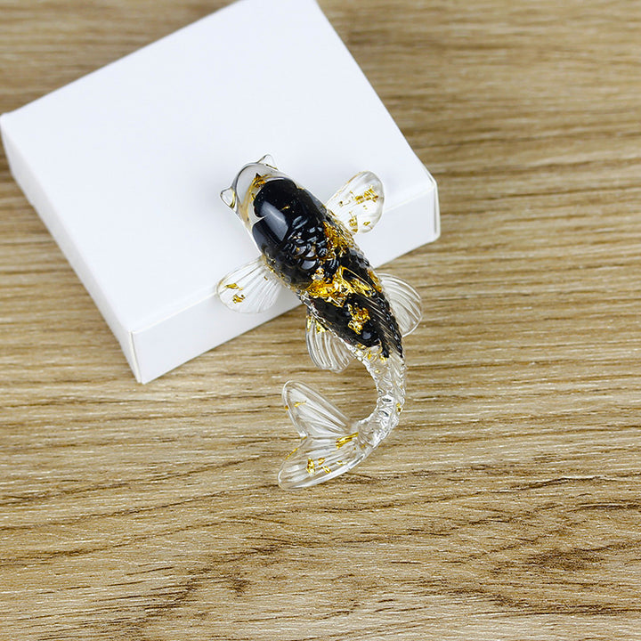 Figurine de poisson en cristal Olivenorma Ocean Harmony, décoration en pierre précieuse - Obsidienne - Avec carte - image 13