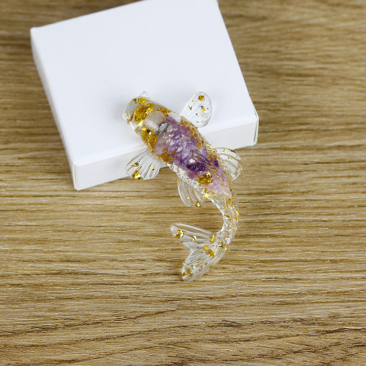 Figurine de poisson en cristal Olivenorma Ocean Harmony, décoration en pierre précieuse - Lilas - Avec carte - image 35