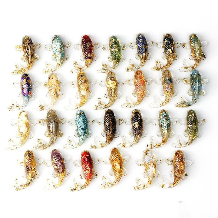 Ornements de poissons artificiels créatifs Olivenorma Décoration en pierres précieuses
