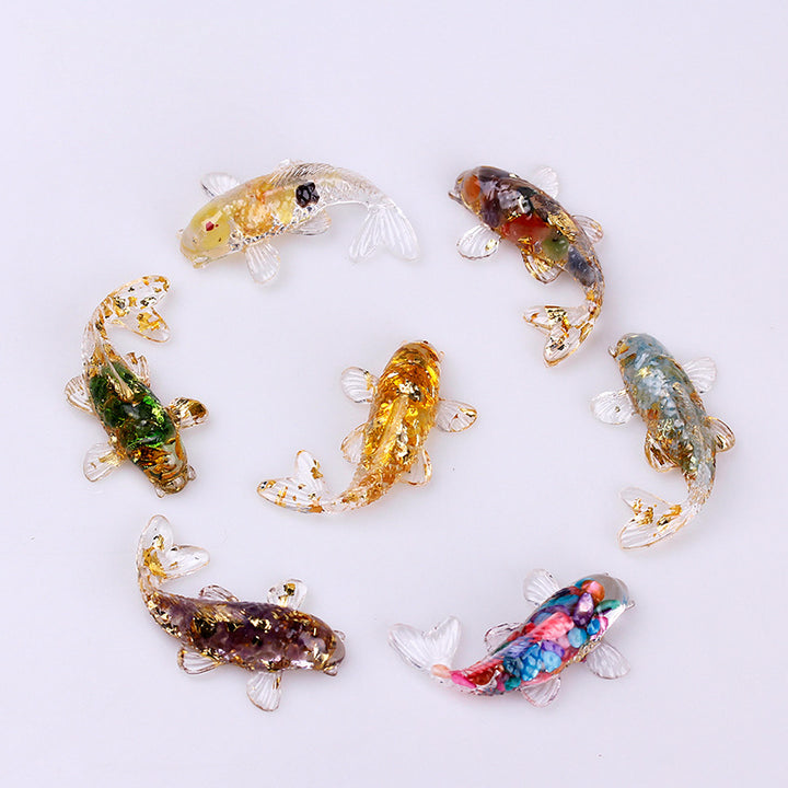 Ornements de poissons artificiels créatifs Olivenorma Décoration en pierres précieuses