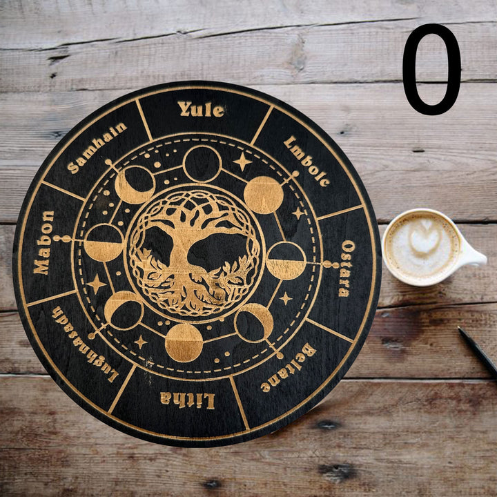 Décoration de Tarot en Bois avec Tableau d'Énergie Olivenorma