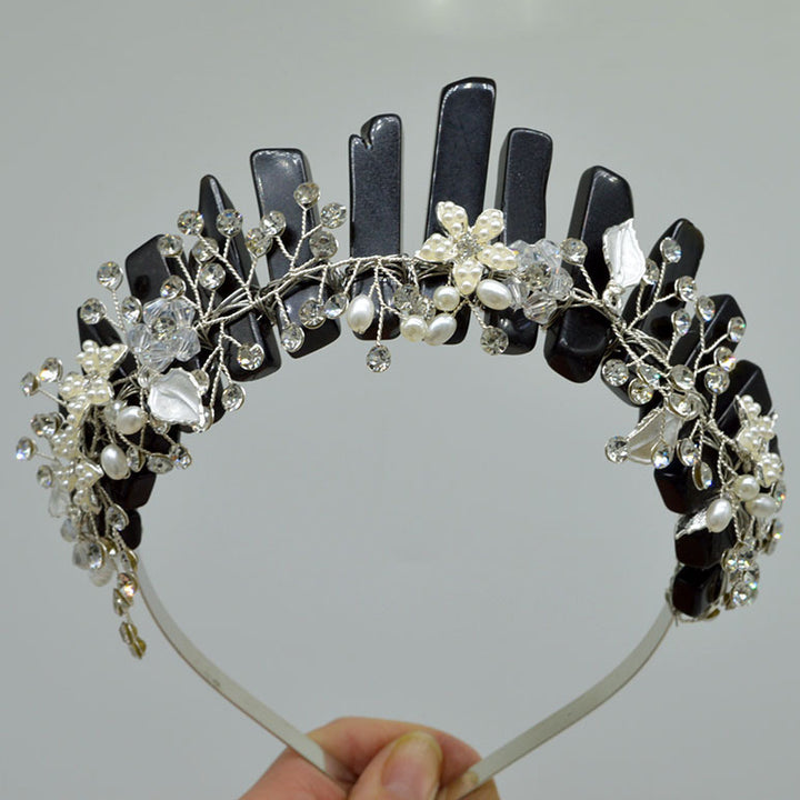 Serre-tête en fleurs fait main Olivenorma Couronne en cristal naturel - Fleur en fil d'obsidienne et d'argent - image 15