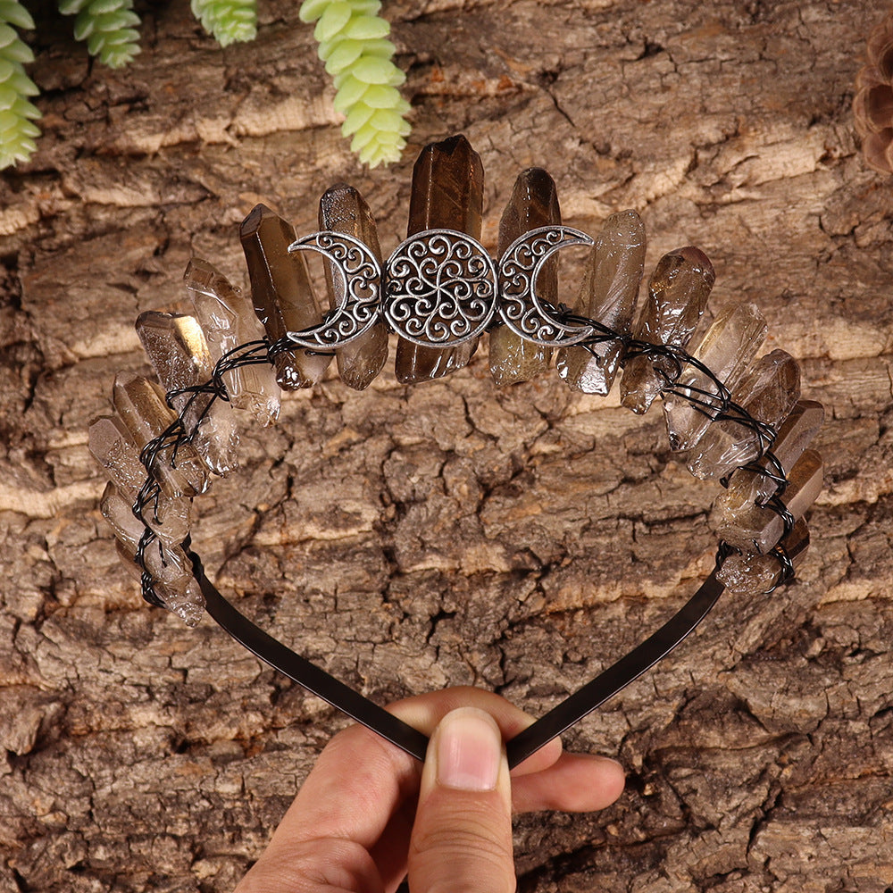 Couronne en cristal de quartz fumé naturel Olivenorma