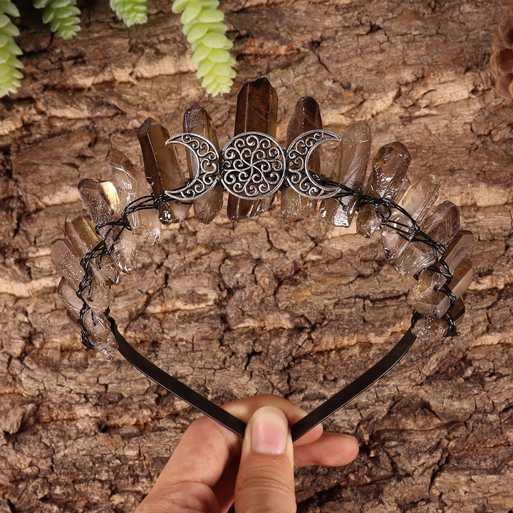 Couronne en cristal de quartz fumé naturel Olivenorma