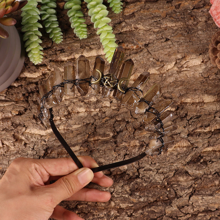 Couronne en cristal de quartz fumé naturel Olivenorma