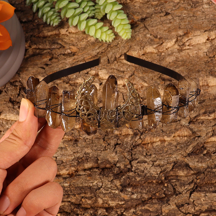 Couronne en cristal de quartz fumé naturel Olivenorma