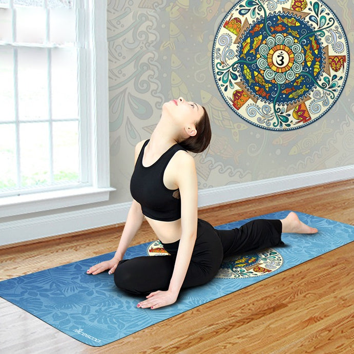 Tapis de yoga fin et pratique en daim et caoutchouc Olivenorma 