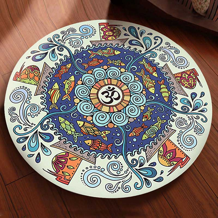 Tapis de yoga antidérapant rond de petite taille Olivenorma 60 cm