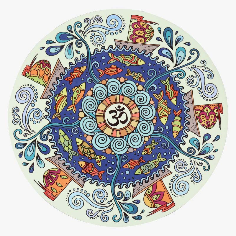 Tapis de yoga antidérapant rond de petite taille Olivenorma 60 cm