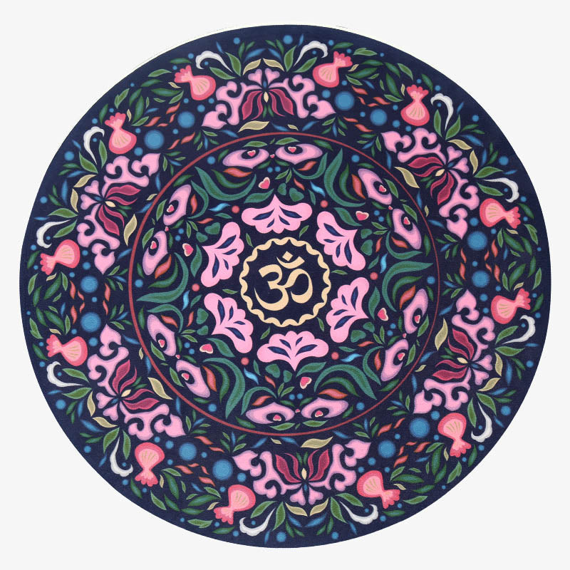 Tapis de yoga antidérapant rond de petite taille Olivenorma 60 cm