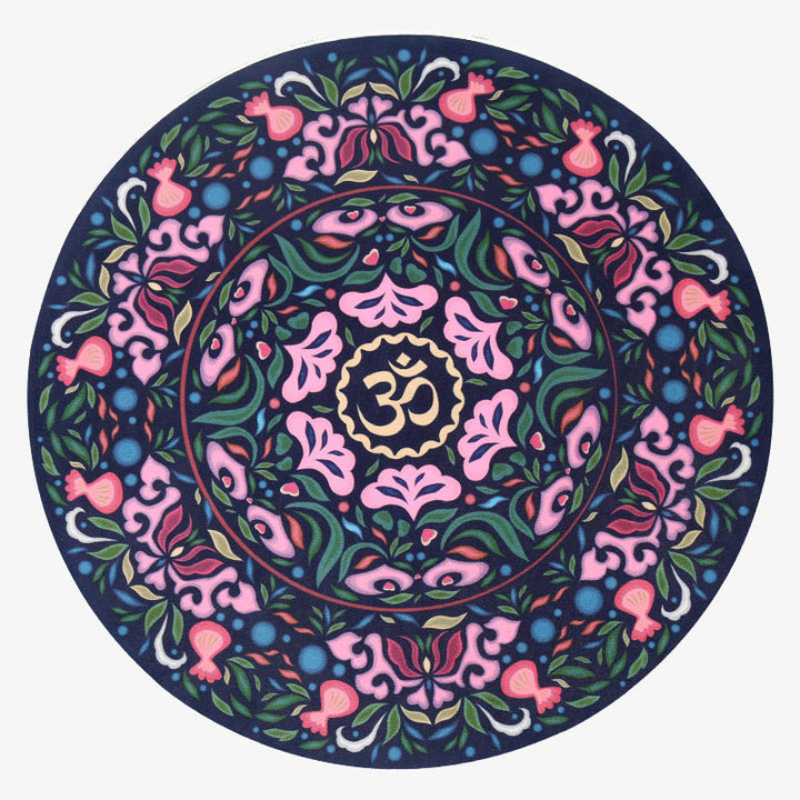 Tapis de yoga antidérapant rond de petite taille Olivenorma 60 cm