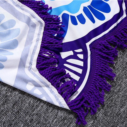 Tapis de yoga rond à imprimé polygonal Olivenorma