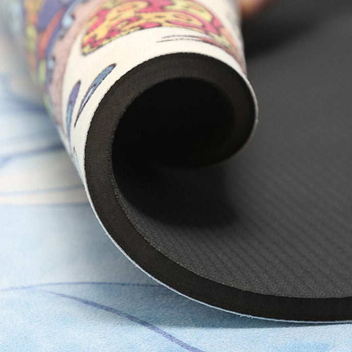 Tapis de yoga rond de méditation Olivenorma « Om Sea of Flowers » de 60 cm