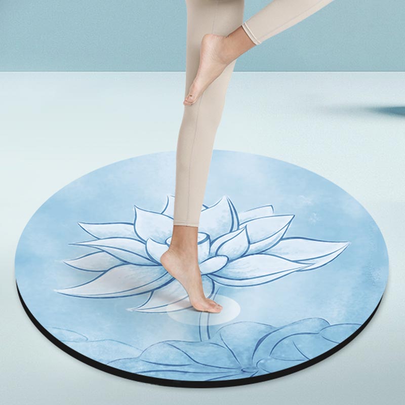 Tapis de yoga rond de méditation Olivenorma « Om Sea of Flowers » de 60 cm