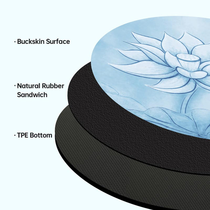 Tapis de yoga rond de méditation Olivenorma « Om Sea of Flowers » de 60 cm