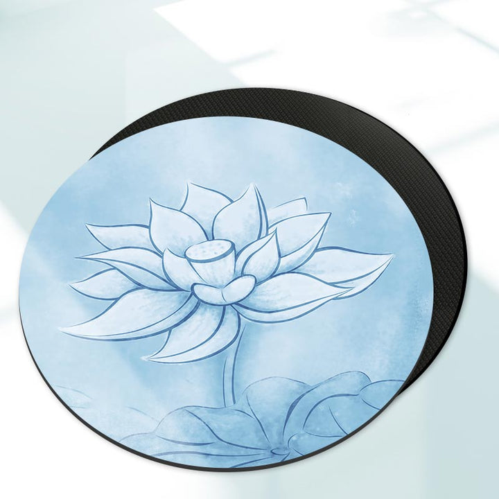 Tapis de yoga rond de méditation Olivenorma « Om Sea of Flowers » de 60 cm