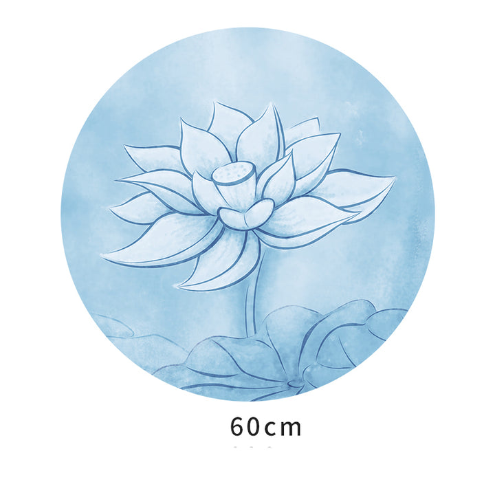 Tapis de yoga rond de méditation Olivenorma « Om Sea of Flowers » de 60 cm
