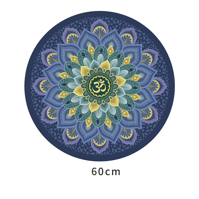 Tapis de yoga rond de méditation Olivenorma « Om Sea of Flowers » de 60 cm