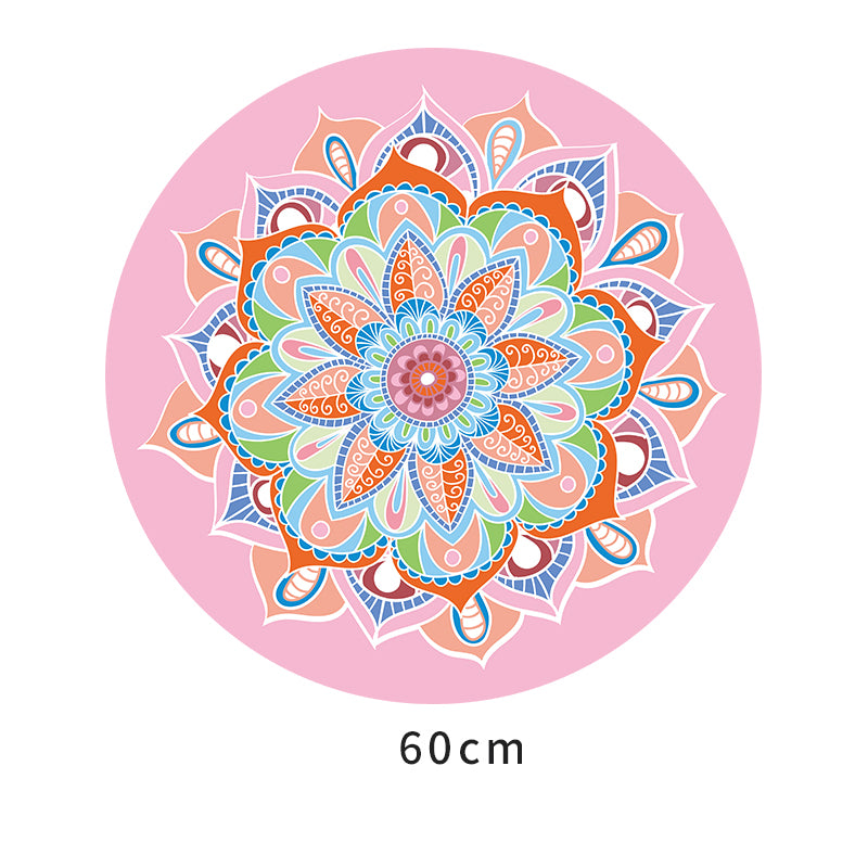 Tapis de yoga rond de méditation Olivenorma « Om Sea of Flowers » de 60 cm