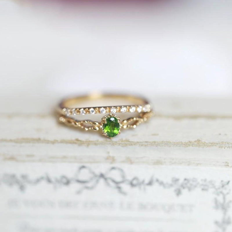 Olivenorma « Déesse de l'éclat » - Bague élégante en péridot incrusté