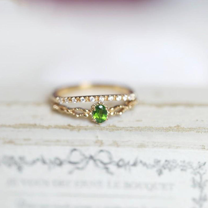 Olivenorma « Déesse de l'éclat » - Bague élégante en péridot incrusté