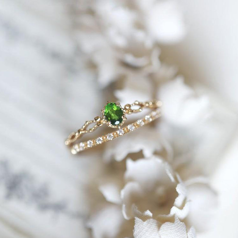 Olivenorma « Déesse de l'éclat » - Bague élégante en péridot incrusté