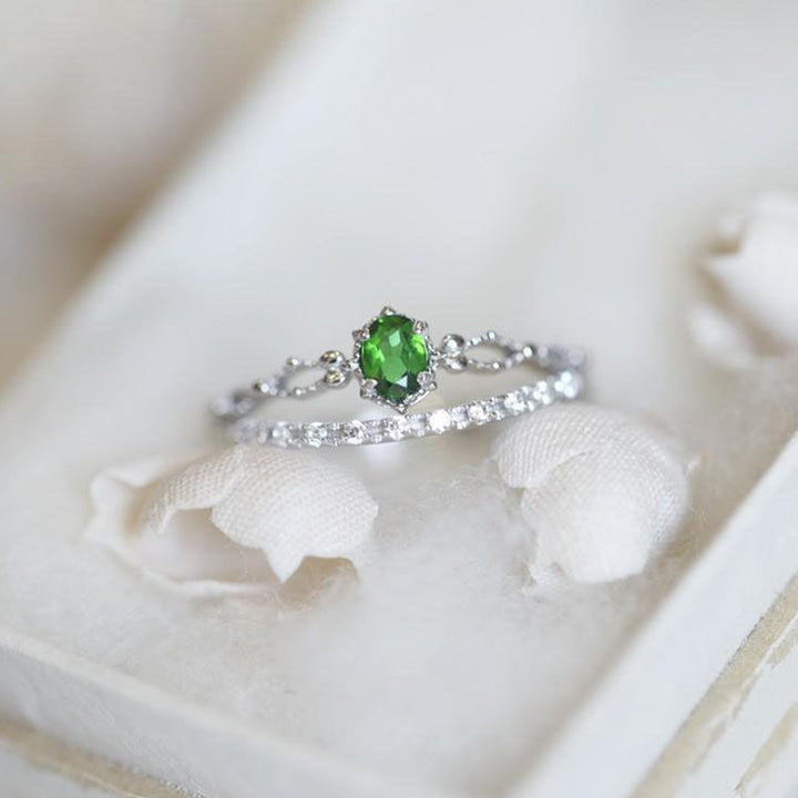 Olivenorma « Déesse de l'éclat » - Bague élégante en péridot incrusté