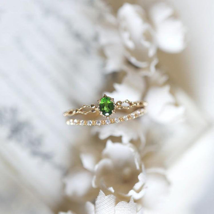 Olivenorma « Déesse de l'éclat » - Bague élégante en péridot incrusté