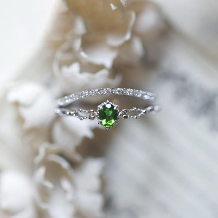 Olivenorma « Déesse de l'éclat » - Bague élégante en péridot incrusté
