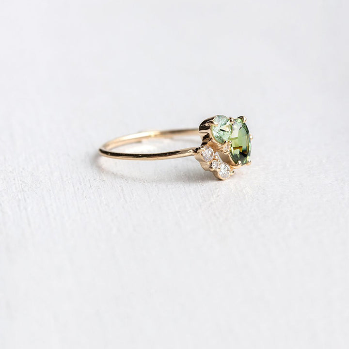 Olivenorma "Le Soleil du Matin" - Bague en péridot naturel avec zircon