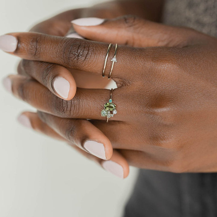 Olivenorma "Le Soleil du Matin" - Bague en péridot naturel avec zircon