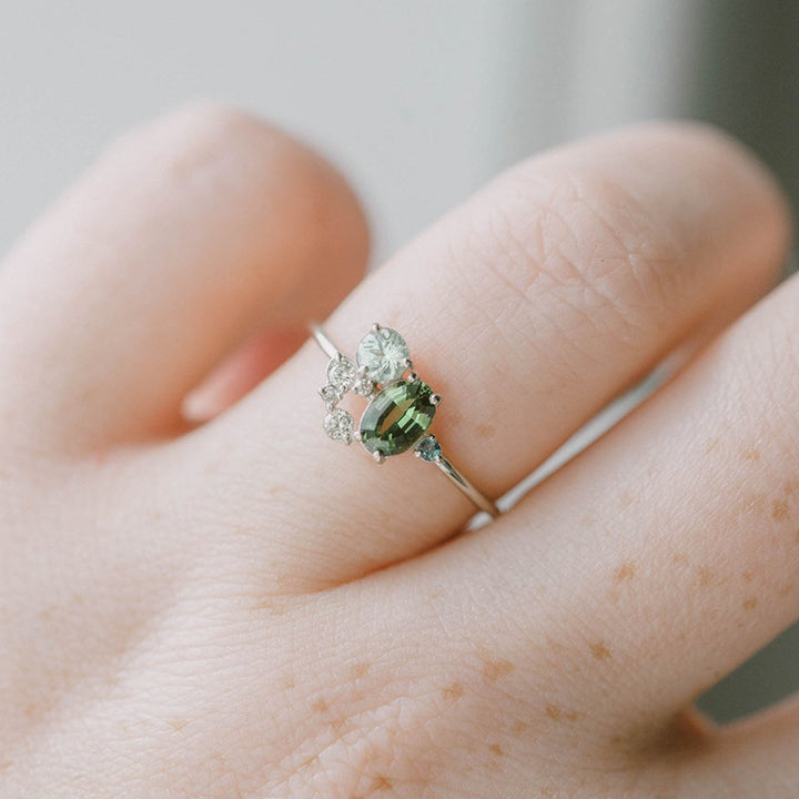Olivenorma "Le Soleil du Matin" - Bague en péridot naturel avec zircon