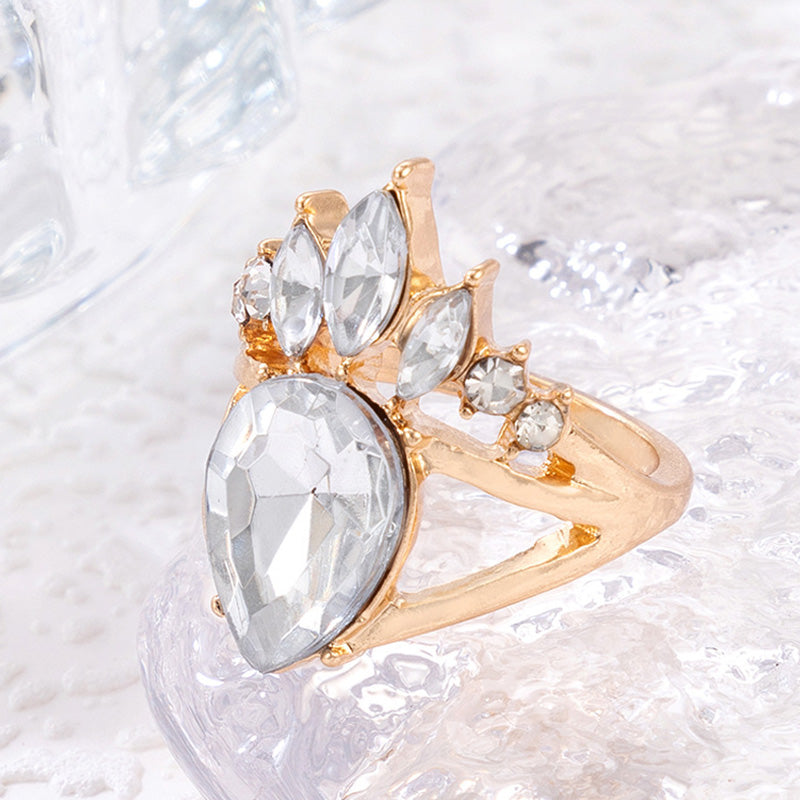 Olivenorma « Beauté naturelle » – Bague élégante de qualité supérieure avec zircones serties en couronne 