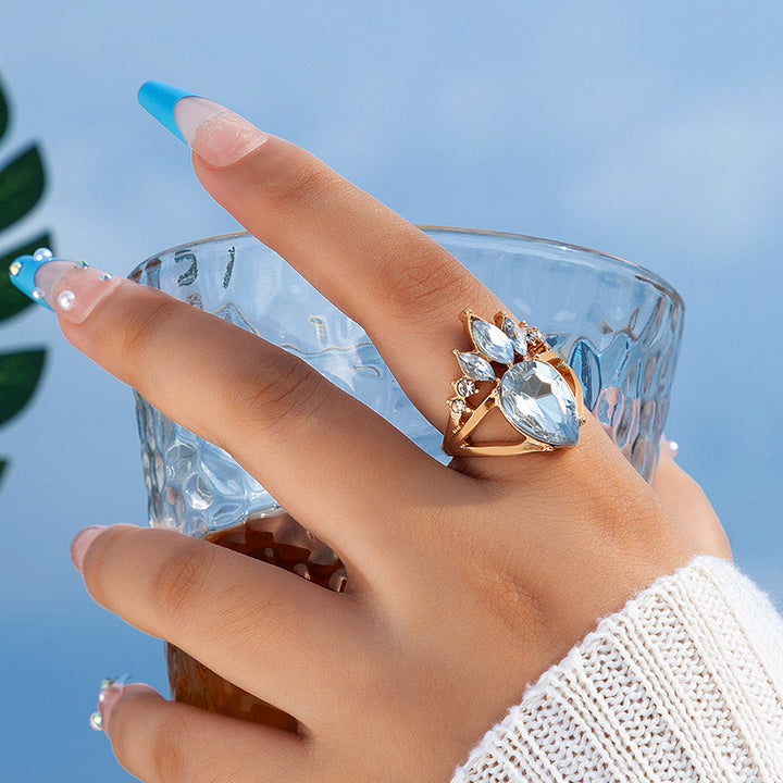 Olivenorma « Beauté naturelle » – Bague élégante de qualité supérieure avec zircones serties en couronne 