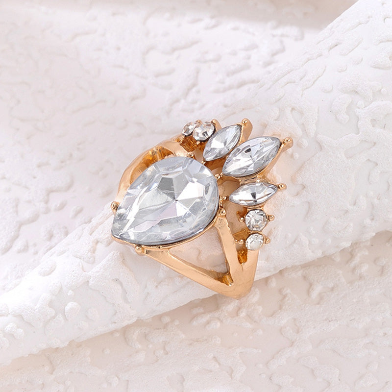 Olivenorma « Beauté naturelle » – Bague élégante de qualité supérieure avec zircones serties en couronne 