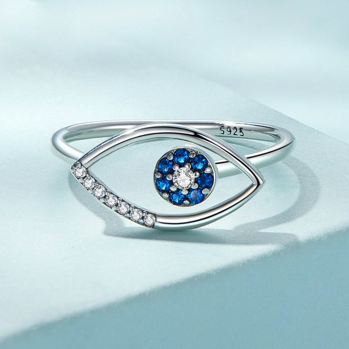 Bague ajustable Olivenorma en argent sterling S925 contre le mauvais œil