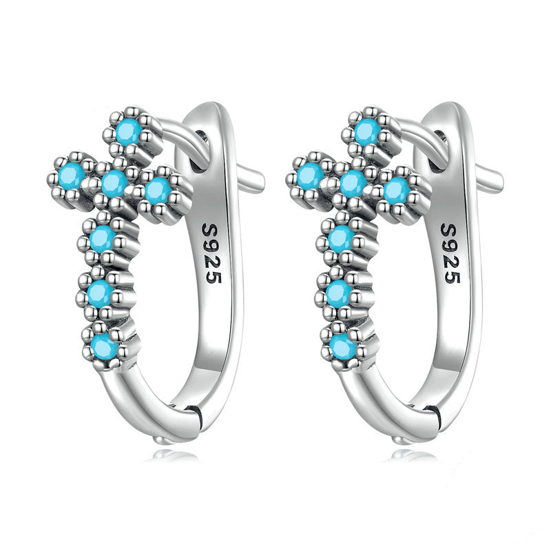 Boucles d'oreilles Olivenorma en argent sterling S925 avec turquoise 